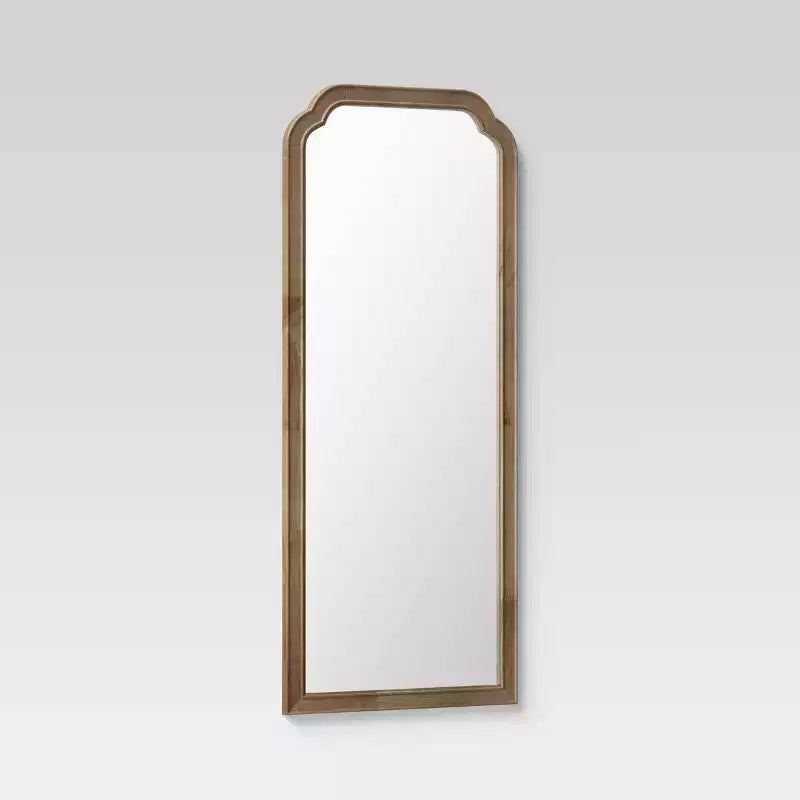 Miroir en bois naturel de style campagnard français, 76 x 178 cm, à poser