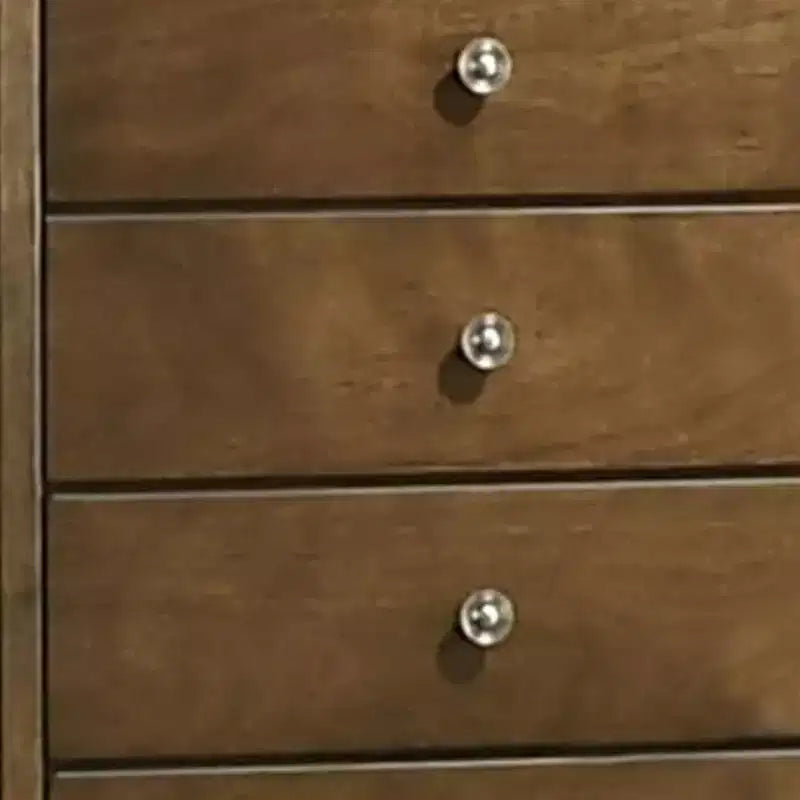 Commode haute à 5 tiroirs, style transitoire, bois massif noyer brun
