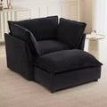 EHMKNP Modern Armchair Sofa with Ottoman  Cozy Upholstered Chair for Living Room & Bedroom