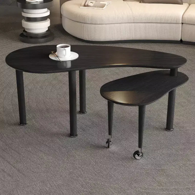 GDFStudio Halcyon Modern 360 Degree Rotatable Cocktail Table with Rubberwood Legs