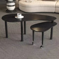 GDFStudio Halcyon Modern 360 Degree Rotatable Cocktail Table with Rubberwood Legs