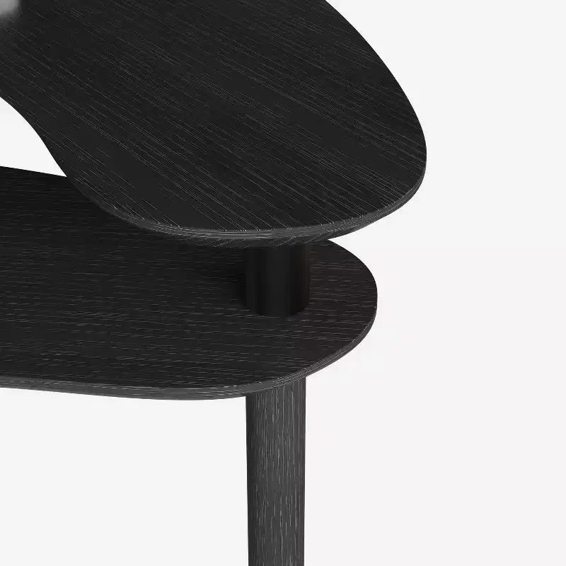 Table basse cocktail moderne rotative à 360 degrés avec pieds en bois d'hévéa