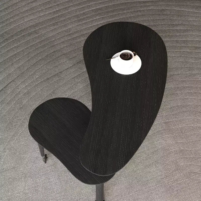 Table basse cocktail moderne rotative à 360 degrés avec pieds en bois d'hévéa