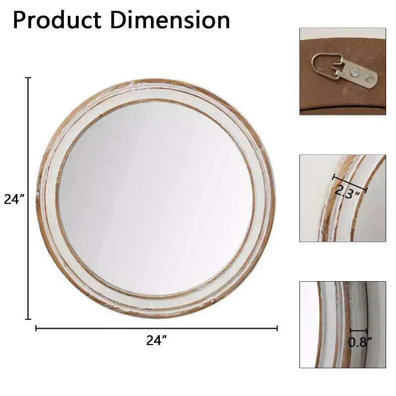 Miroir de salle de bain mural, Miroir mural rond moderne pour salle de bain, chambre à coucher