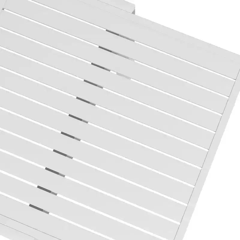Table de patio extensible, Table à manger extérieure pour 4 à 6 personnes avec cadre en aluminium pour jardin, pelouse, balcon, terrasse