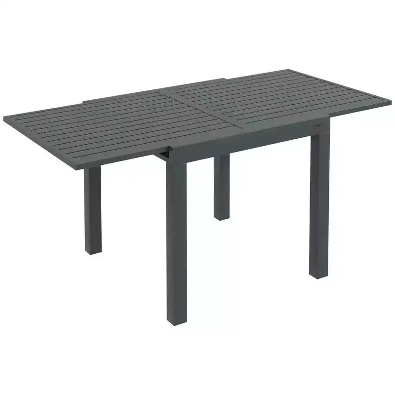 Expandable Patio Table, Outdoor Dining Table for 4-6 with Aluminum Frame for Garden, Lawn, Balcony Terrace