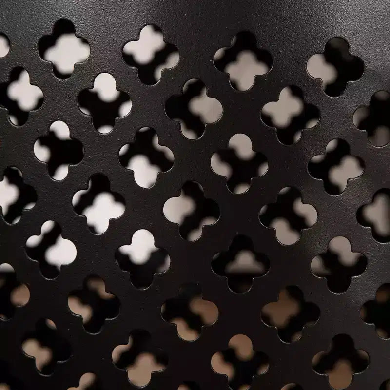 Table d'appoint d'extérieur en acier de 12,5 po, Table d'appoint de patio ronde creuse en forme de tambour, Table d'appoint pour l'intérieur et l'extérieur