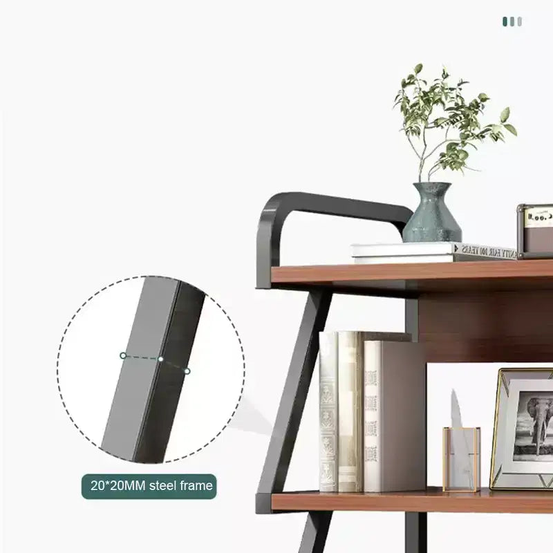 Desserte à roulettes à 3 niveaux, Table d'imprimante mobile avec étagère de rangement, Chariot d'imprimante roulant avec roulettes, Support d'imprimante marron rustique pour bureau à domicile