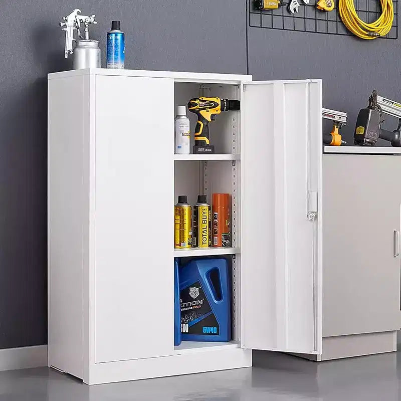 Foldable Storage Cabinet - White Ideal for Small ApartmentGarage & Utility Room