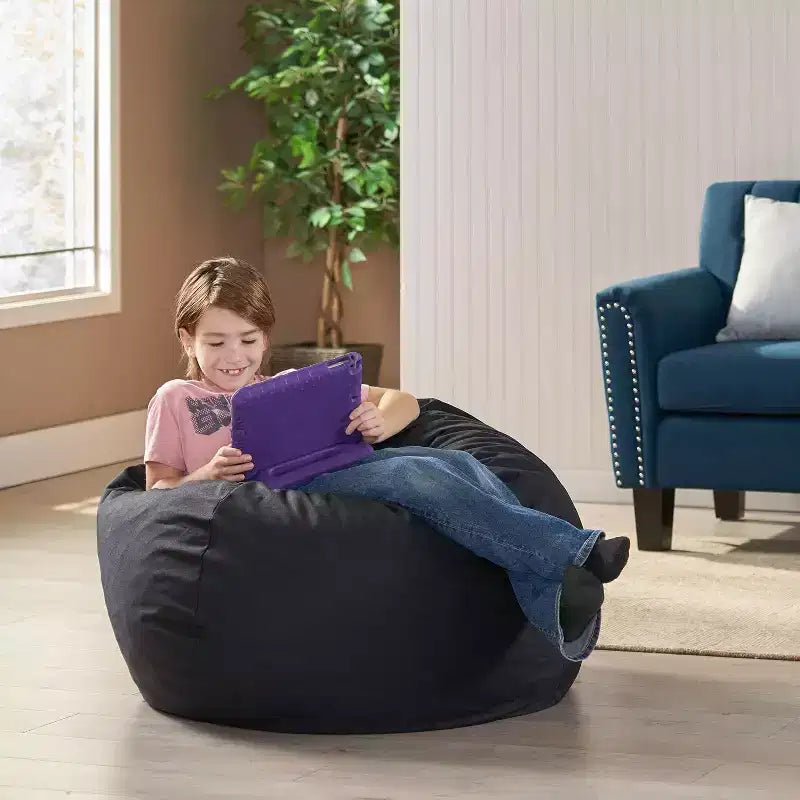Pouf rond pour adultes, fauteuil paresseux avec mousse haute densité, chaise de salon moderne pour le salon