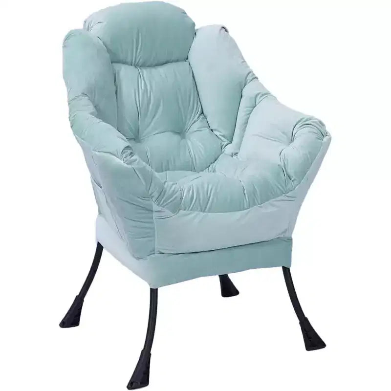 Canapé Paresseux Individuel, Structure en Fer, Rembourrage Doux, Velours Hollandais, 4 Boucles au Dos, Zone de Loisirs Intérieure