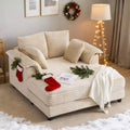 VINGLI Lounge Chair 56 Oversized Reading Chair Corduroy Chaise Sofa Recliner Bed Upholstered Comfy Sleeper Couch with Throw Pillows and Armrests