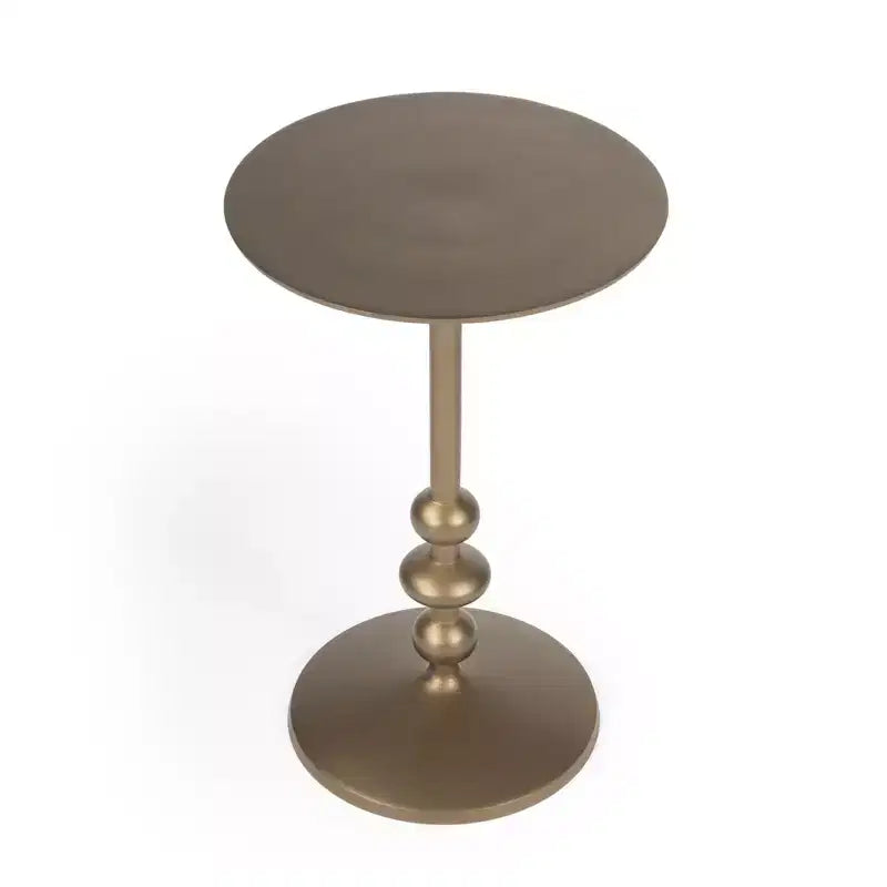 Table d'appoint piédestal ronde en aluminium bronze, taille boisson