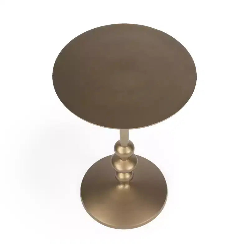 Table d'appoint piédestal ronde en aluminium bronze, taille boisson