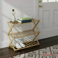 Lot de 2 étagères à chaussures pliables en bambou et étagères de rangement, organisateur en bois multi-usages pour entrée, placard ou salon, support peu encombrant