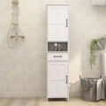 JVNOXK65-inch Double Door Narrow Height Slim Floor Standing Cabinet, Suitable for Bathrooms and Kitchens - White