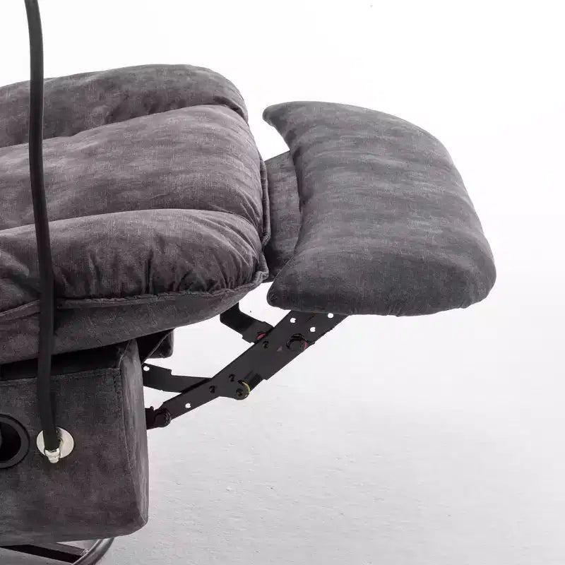 Fauteuil berçant et inclinable pivotant, support de téléphone portable en velours estampillé or, salle de lecture, marron naturel