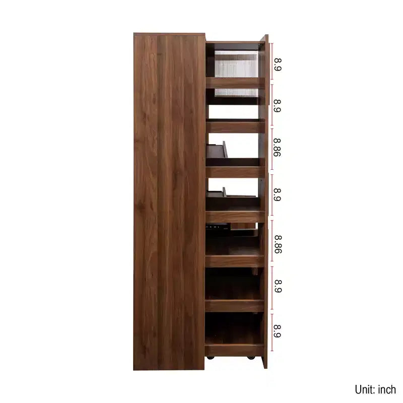 Armoire de cuisine avec étagères coulissantes, buffet de style ferme, organisateurs de garde-manger à 4 portes