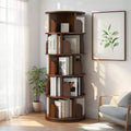 Étagère rotative à 5/6 niveaux, bibliothèque ronde moderne pivotante avec plusieurs étagères, tour de bibliothèque rotative pour chambre, salon, bureau