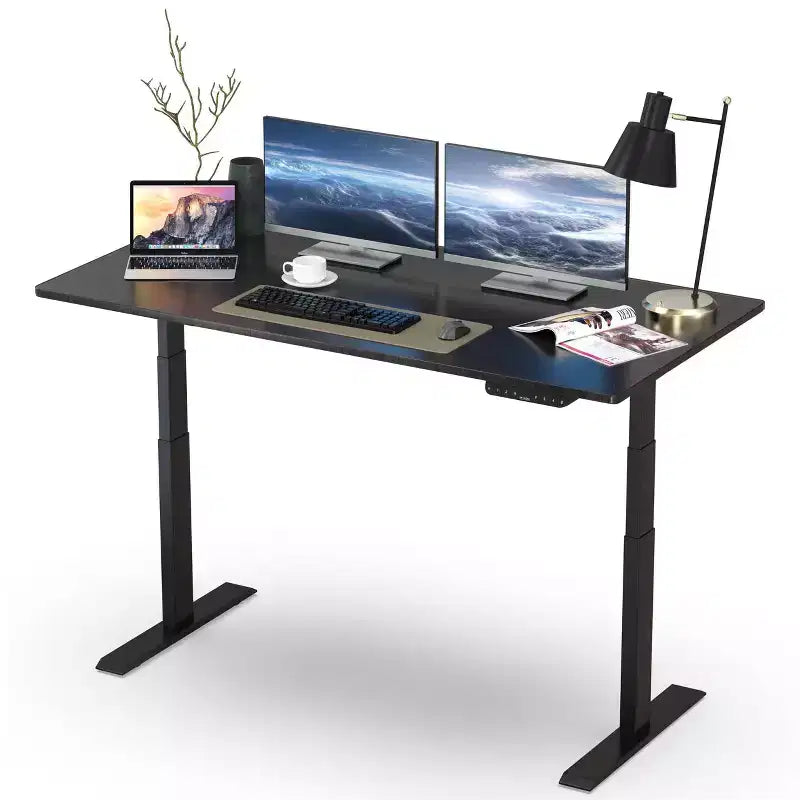 Bureau debout électrique 60"x30" réglable en bambou noir