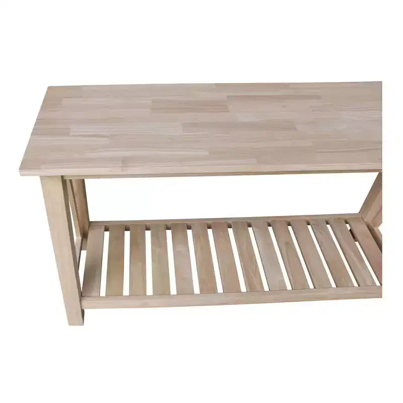 Console Table de Canapé, Cadre en Bois Dur non fini, Pieds en Bois, Forme Rectangulaire