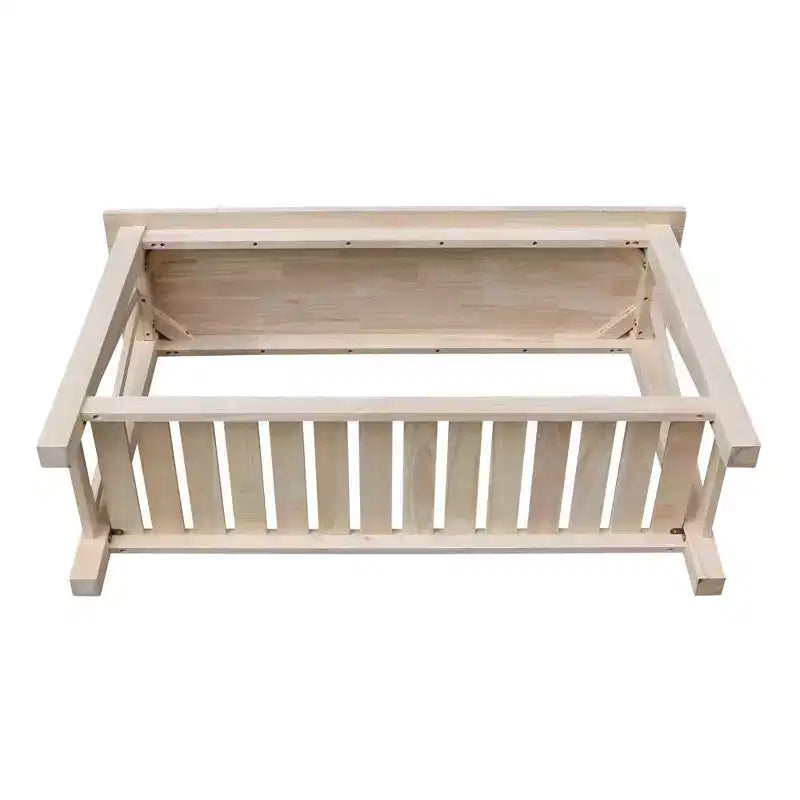 Console Table de Canapé, Cadre en Bois Dur non fini, Pieds en Bois, Forme Rectangulaire