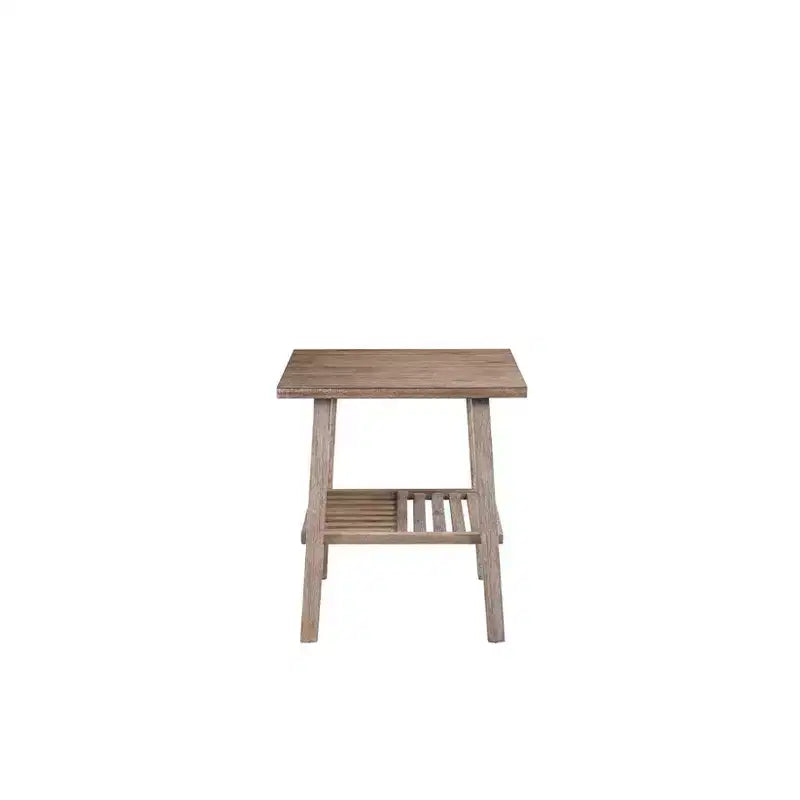 Sonoma End Table Gray - Boraam: Farmhouse Style, 24" High, Acacia Wood, Slatted Shelf