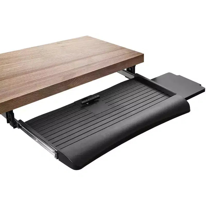 Tiroir à clavier sous le bureau avec plateforme pour souris, plateau de clavier coulissant facile de 21 pouces de large sous le comptoir