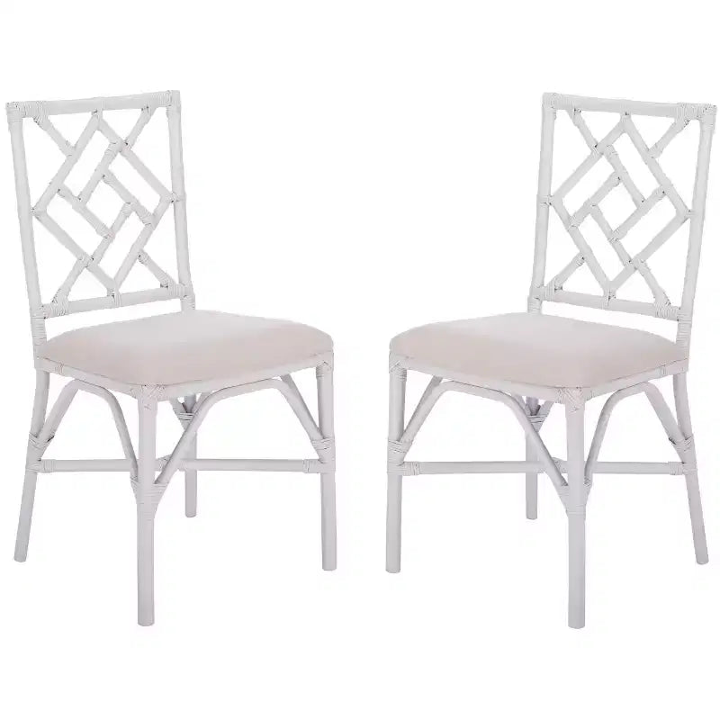 Bhumi Accent Chair W/ Cushion (Set of 2) - ACH6509 - White/White - Safavieh